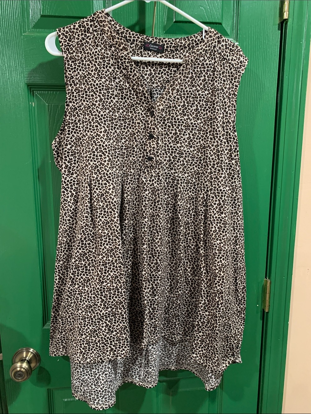 Cocomo Black and Cream Leopard Print Sleeveless Tunic